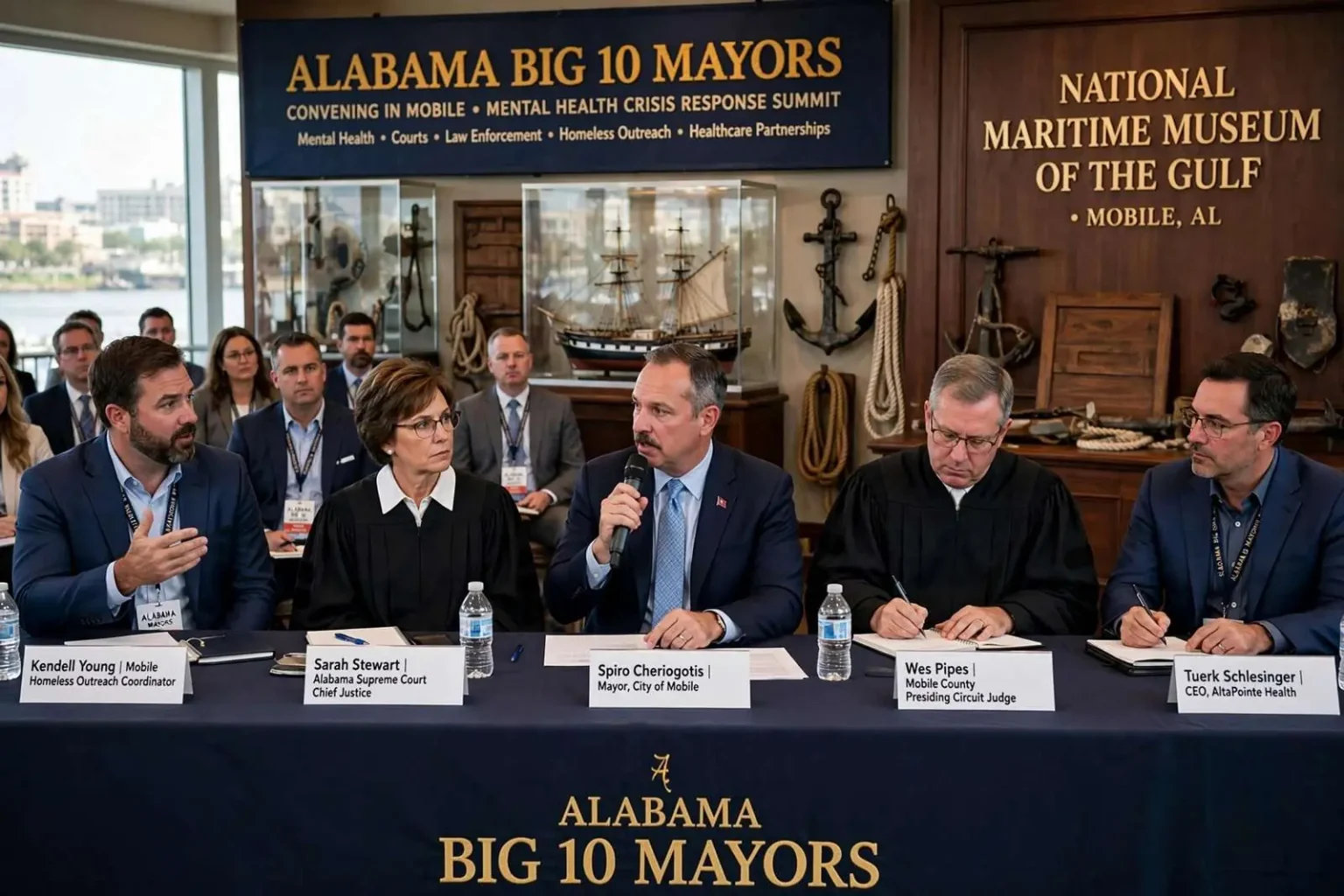 Illustration for the news story: Alabama’s 10 Biggest-City Mayors Convene in Mobile to Tackle Mental Health