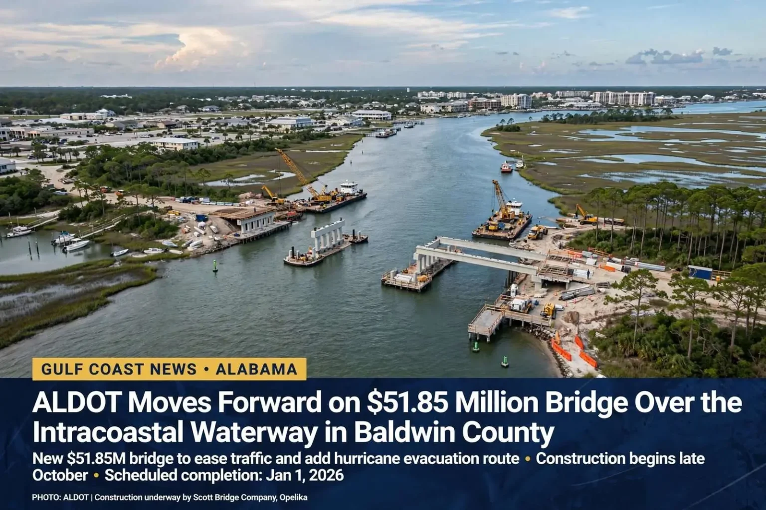 Illustration for the news story: ALDOT Moves Forward on $51.85 Million Bridge Over the Intracoastal Waterway in Baldwin County