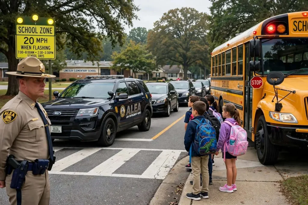 Illustration for the news story: ALEA Urges Drivers to Slow Down as Alabama Students Head Back to School