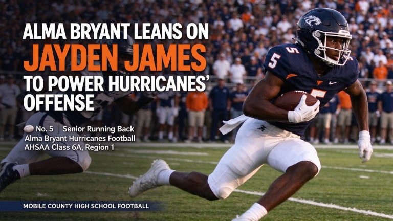 Illustration for the news story: Alma Bryant Leans on Running Back Jayden James to Power Hurricanes’ Offense