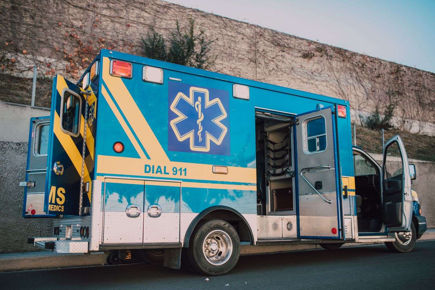 A Mobile Fire-Rescue ambulance parked on a Mobile street