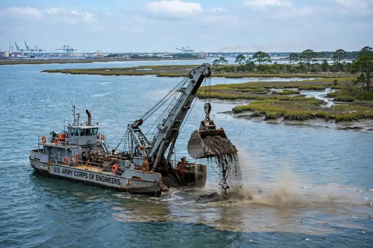 Illustration for the news story: Army Corps Defends Mobile Bay Dredging as Baykeeper Raises Sediment Concerns