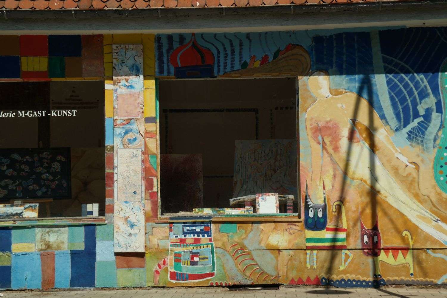 An abstract urban art piece