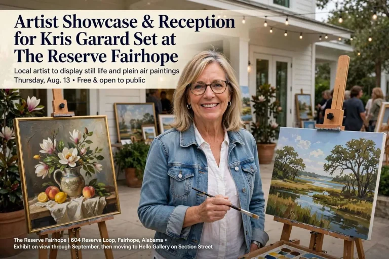 Illustration for the news story: Artist Showcase & Reception for Kris Garard Set at The Reserve Fairhope