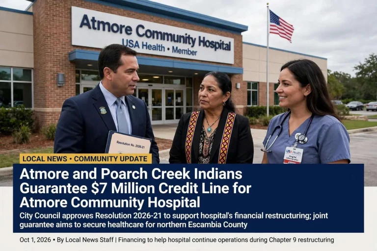 Illustration for the news story: Atmore and Poarch Creek Indians Guarantee $7 Million Credit Line for Atmore Community Hospital