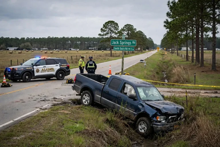 Illustration for the news story: Atmore Man, 70, Killed in Single-Vehicle Crash on Jack Springs Road