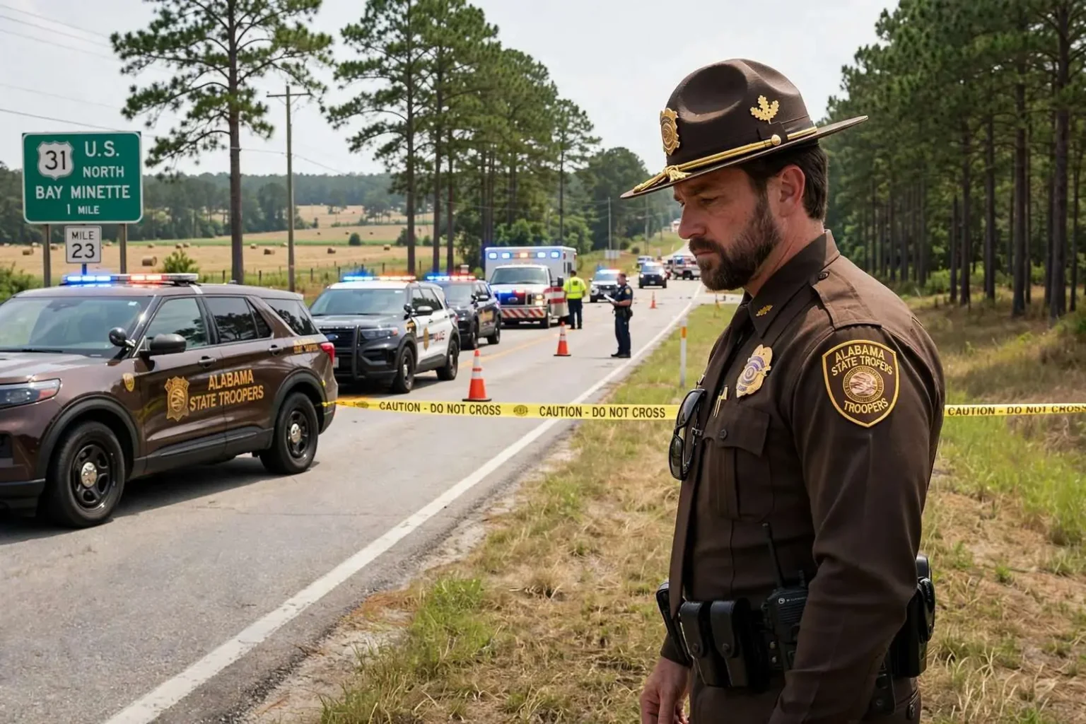 Illustration for the news story: Alabama Troopers Identify Atmore Man Killed in Multi-Vehicle Baldwin County Crash