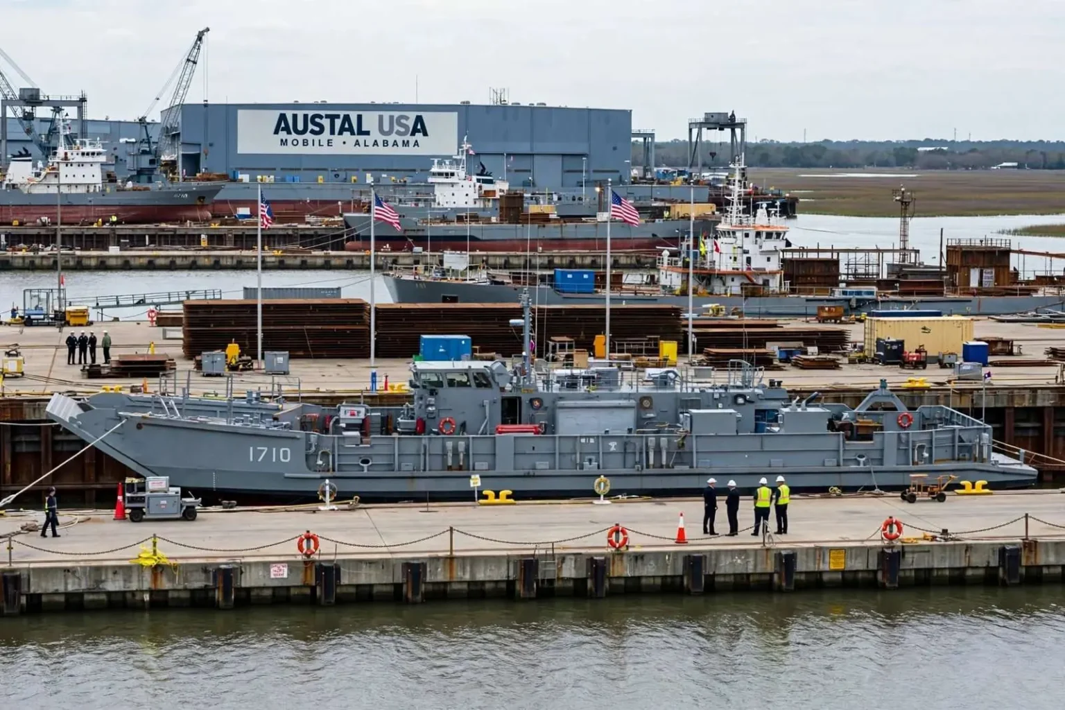 Illustration for the news story: Austal USA Delivers First Steel Ship, LCU 1710, to U.S. Navy in Mobile