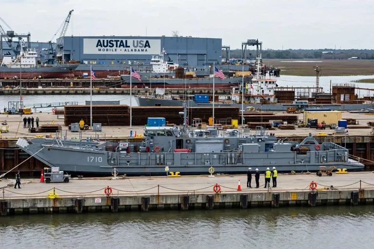 Illustration for the news story: Austal USA Delivers First Steel Ship, LCU 1710, to U.S. Navy in Mobile