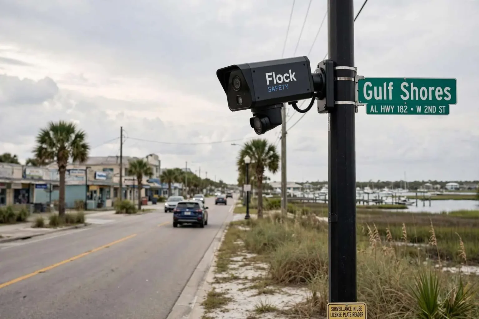 Illustration for the news story: Automated License Plate Readers Expand Nationwide, Sparking Privacy Debate in Gulf Shores and Beyond