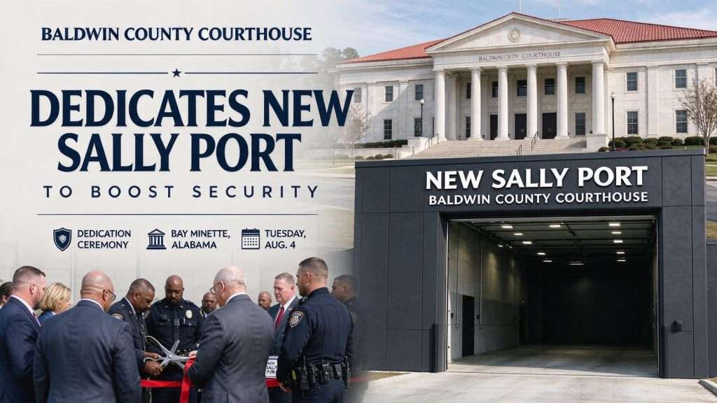 Illustration for the news story: Baldwin County Courthouse Dedicates New Sally Port to Boost Security