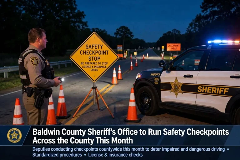 Illustration for the news story: Baldwin County Sheriff’s Office to Run Safety Checkpoints Across the County This Month