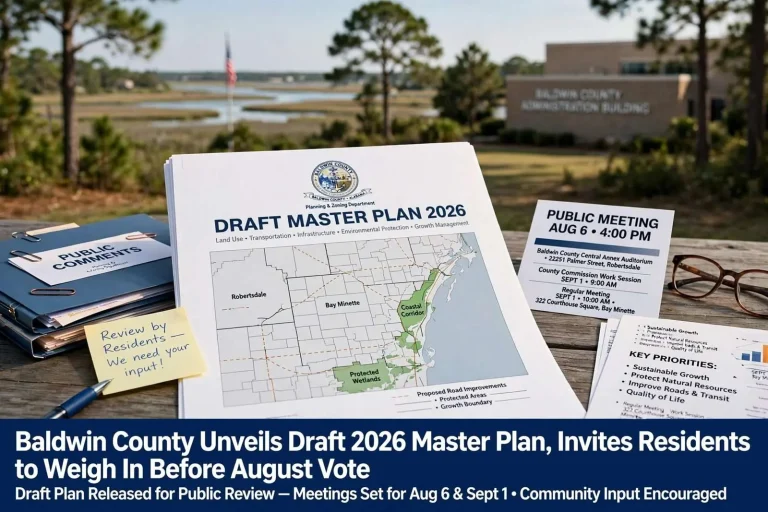 Illustration for the news story: Baldwin County Unveils Draft 2026 Master Plan, Invites Residents to Weigh In Before August Vote