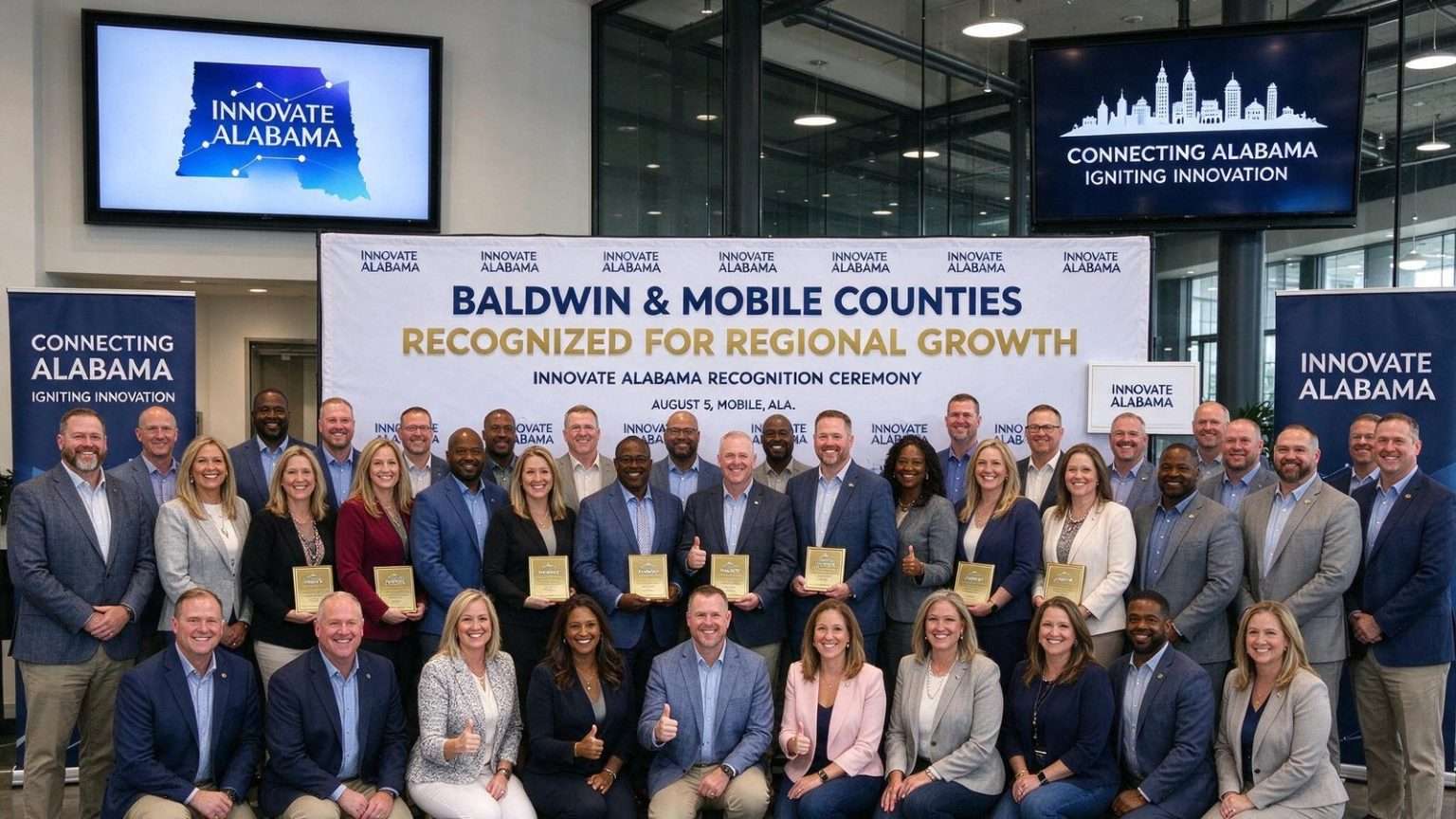 Illustration for the news story: Baldwin, Mobile County Organizations Recognized by Innovate Alabama for Regional Growth