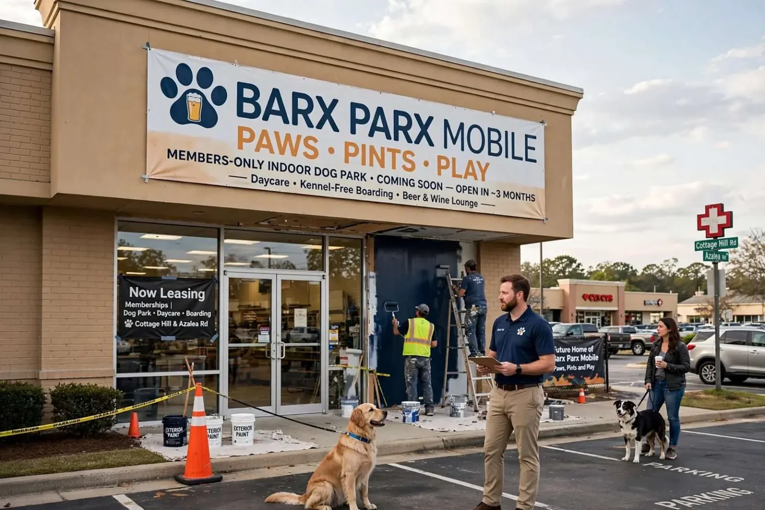 Illustration for the news story: Paws, Pints and Play: A Members-Only Indoor Dog Park Is Coming to Mobile’s Old CVS