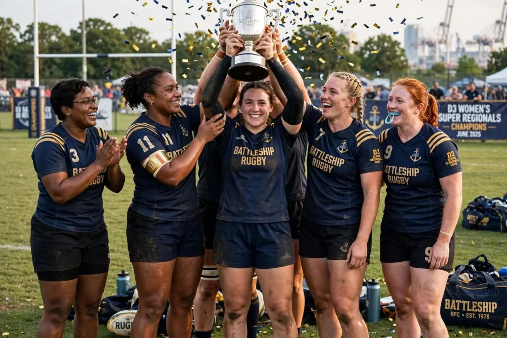 Illustration for the news story: Battleship Rugby Women Capture Inaugural D3 Super Regionals Title