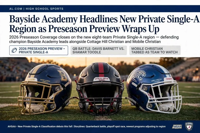 Illustration for the news story: Bayside Academy Headlines New Private Single-A Region as Preseason Preview Wraps Up