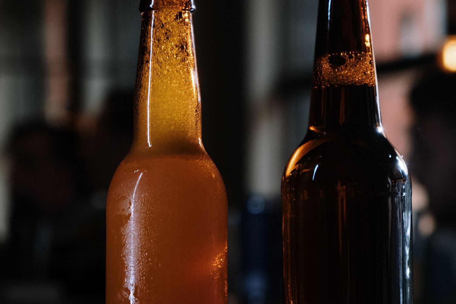 Assorted craft beer bottles arranged as holiday gifts