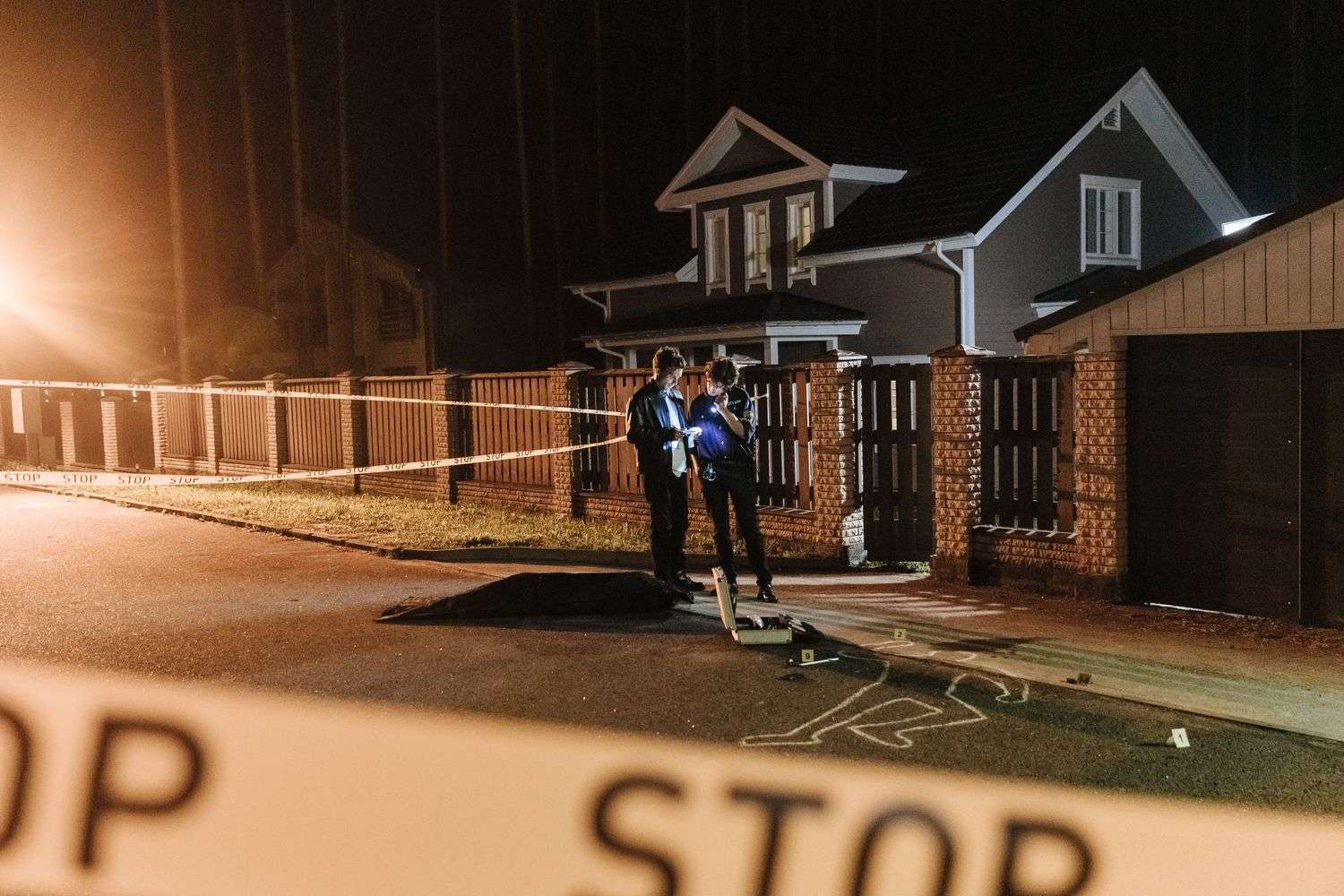 Law enforcement activity on a residential street in Prichard, Alabama