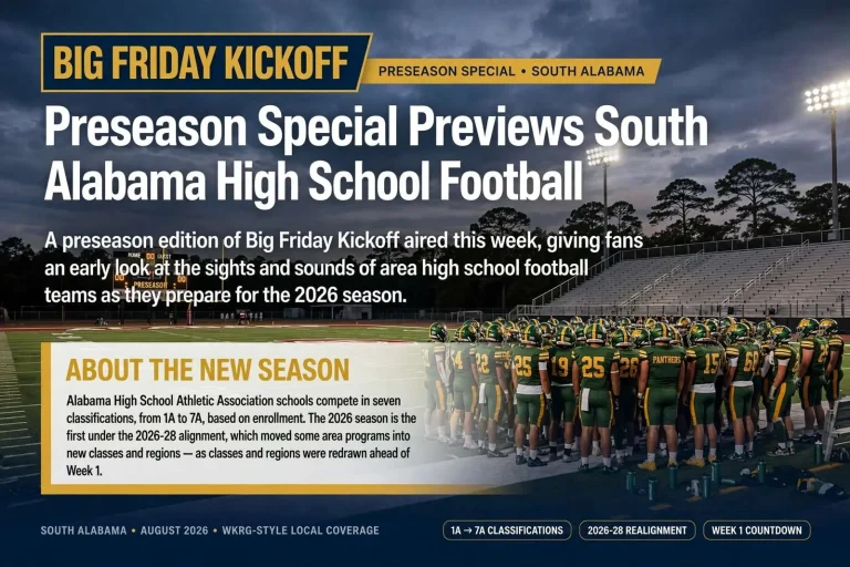 Illustration for the news story: Big Friday Kickoff Preseason Special Previews South Alabama High School Football