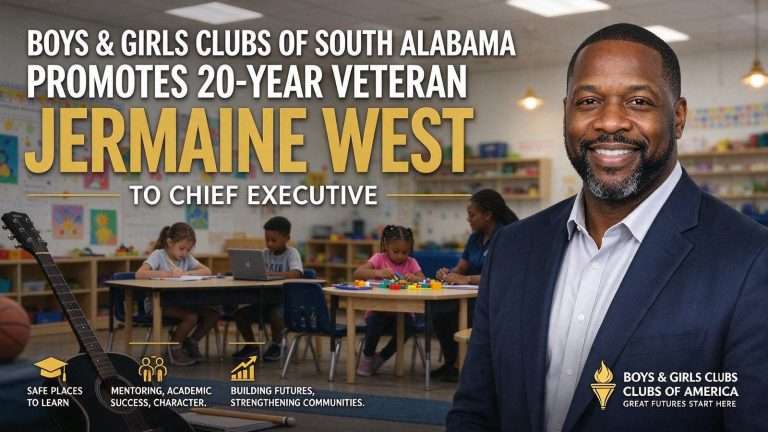Illustration for the news story: Boys & Girls Clubs of South Alabama Promotes 20-Year Veteran Jermaine West to Chief Executive