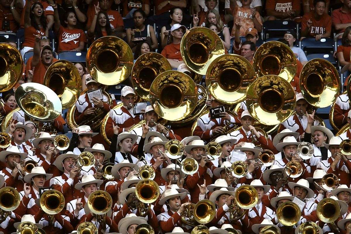 Brass wind instruments arranged for a brass band performance