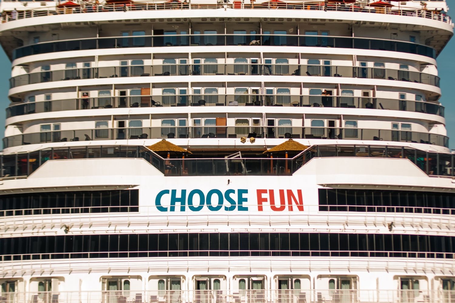 A Carnival cruise ship on the water near a Gulf Coast port