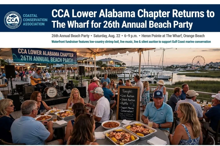 Illustration for the news story: CCA Lower Alabama Chapter Returns to The Wharf for 26th Annual Beach Party