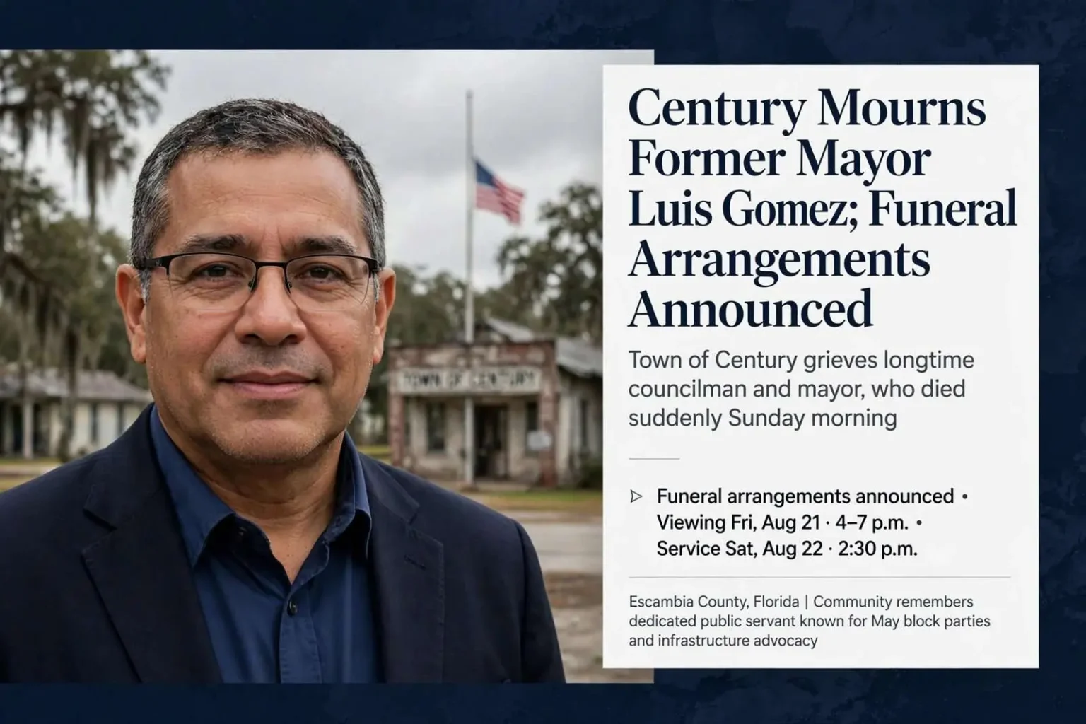 Illustration for the news story: Century Mourns Former Mayor Luis Gomez; Funeral Arrangements Announced