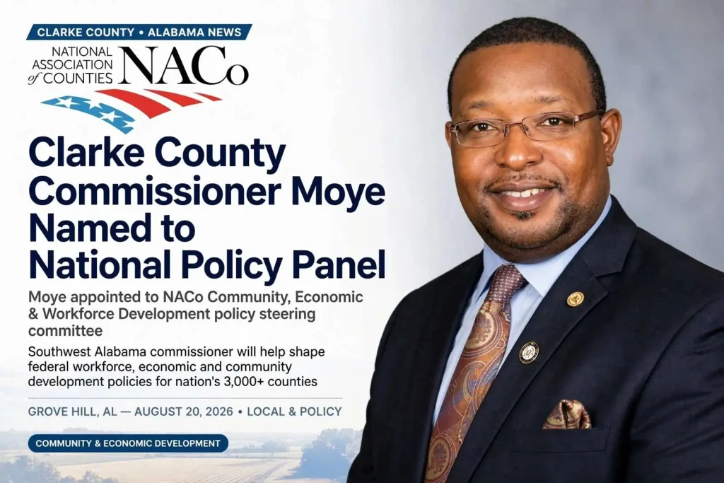 Illustration for the news story: Clarke County Commissioner Moye Named to National Policy Panel