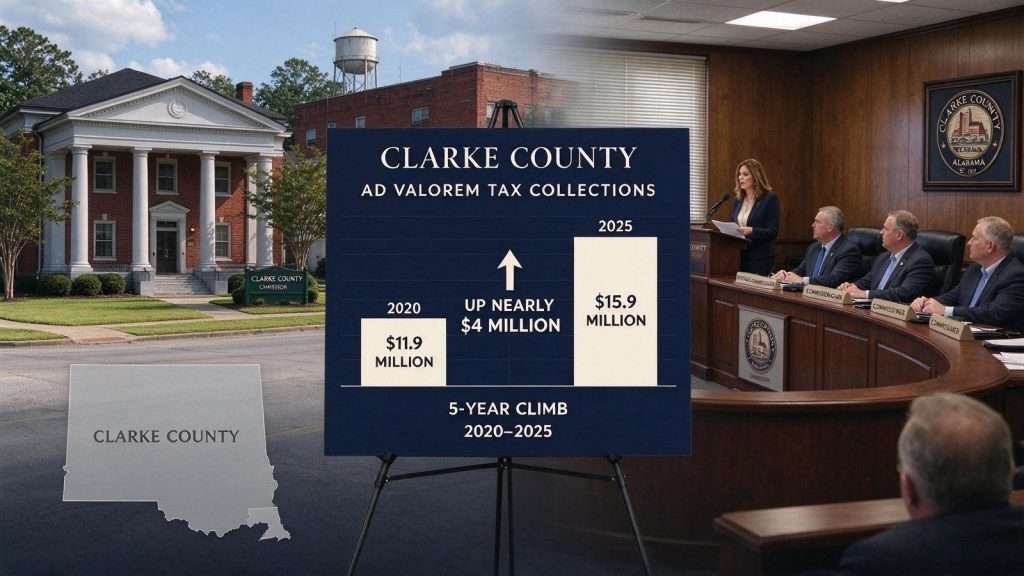 Illustration for the news story: Clarke County Property Tax Revenue Climbs Nearly $4 Million Since 2020