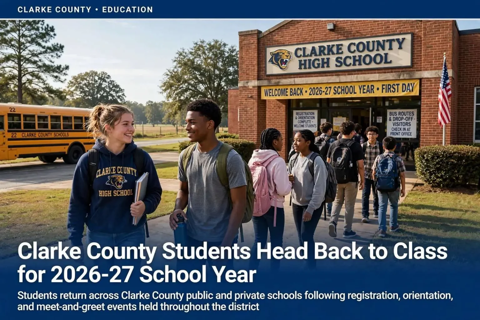 Illustration for the news story: Clarke County Students Head Back to Class for 2026-27 School Year