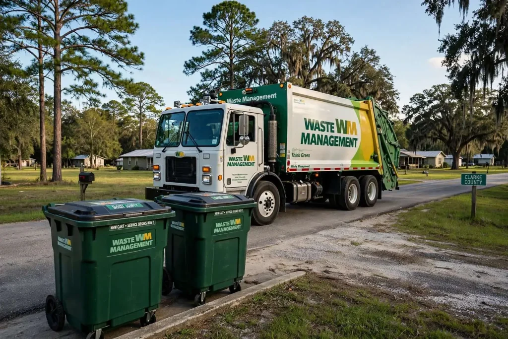 Illustration for the news story: Clarke County Trash Collection Rates Set to Drop as Waste Management Wins New Contract