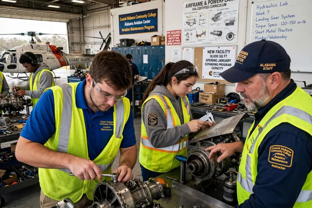 Illustration for the news story: Coastal Alabama Community College Expands Aviation Maintenance Program to Meet Growing Demand