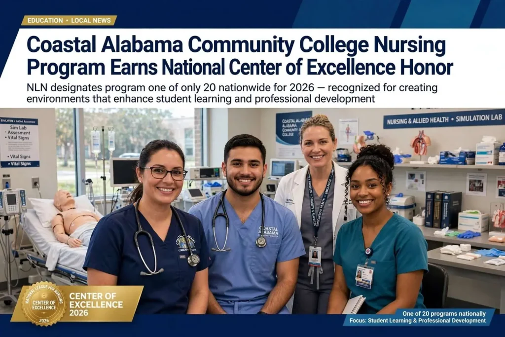 Illustration for the news story: Coastal Alabama Community College Nursing Program Earns National Center of Excellence Honor