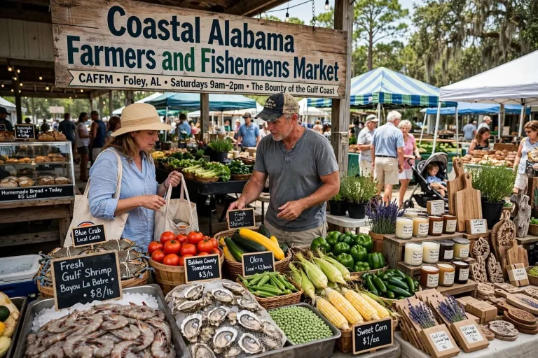 Illustration for the news story: Coastal Alabama Farmers and Fishermens Market Draws Shoppers Every Saturday in Foley