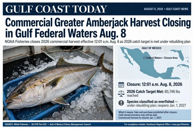 Illustration for the news story: Commercial Greater Amberjack Harvest Closing in Gulf Federal Waters Aug. 8