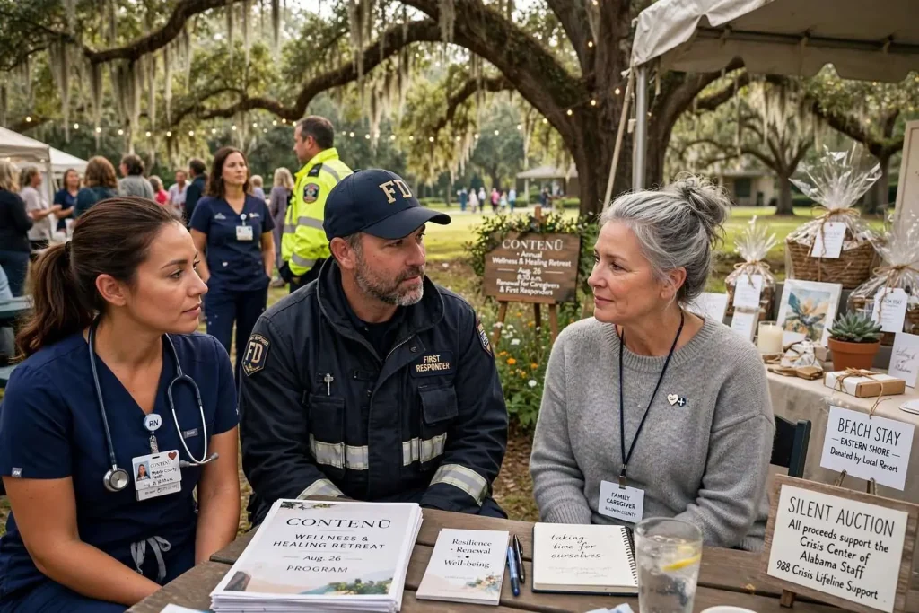 Illustration for the news story: Contenū to Host Wellness Retreat, Silent Auction Benefiting Crisis Center of Alabama Staff