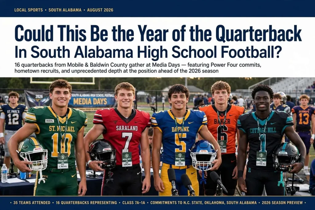 Illustration for the news story: Could This Be the Year of the Quarterback in South Alabama High School Football?