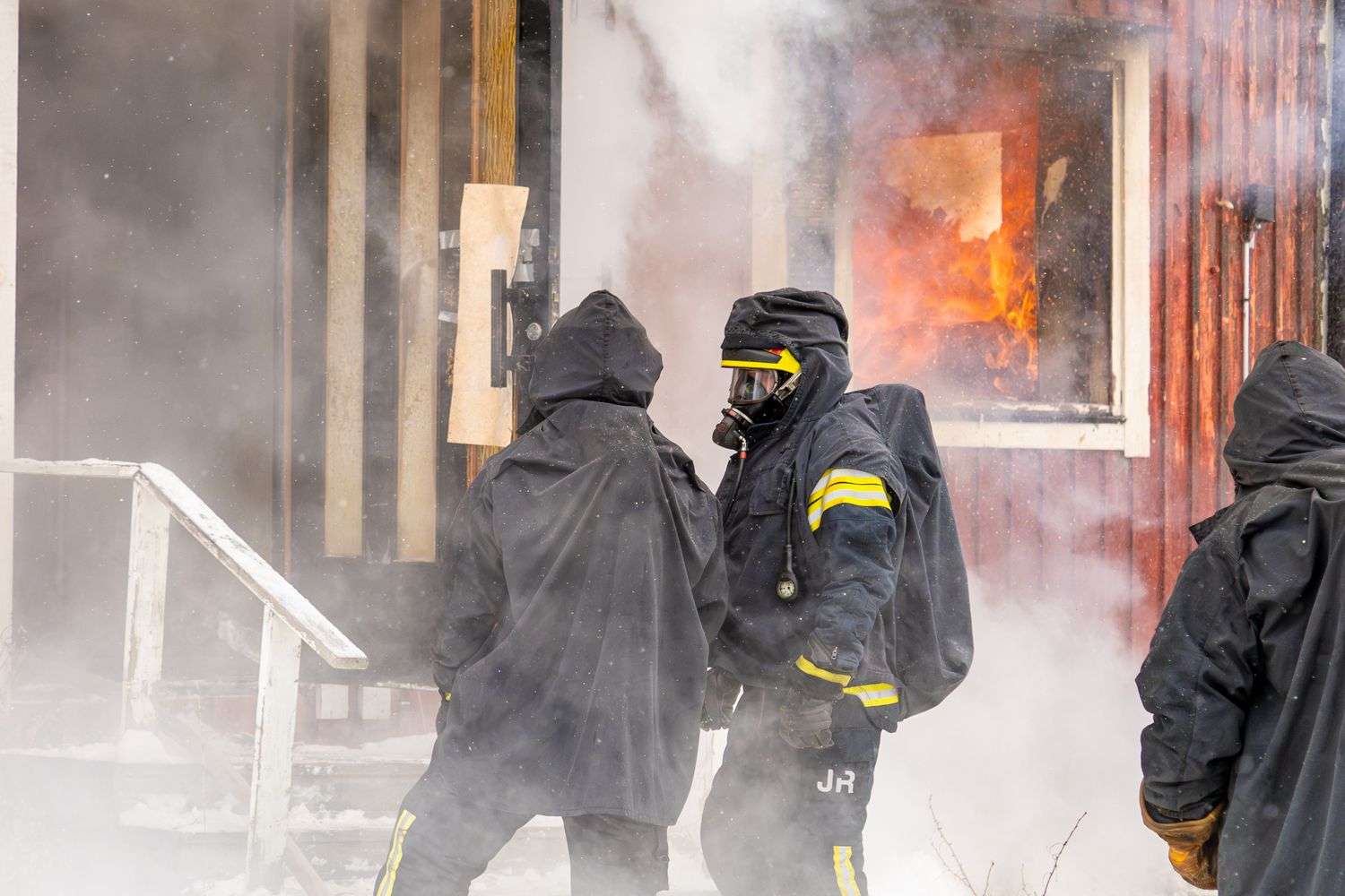 Firefighters respond to a house fire
