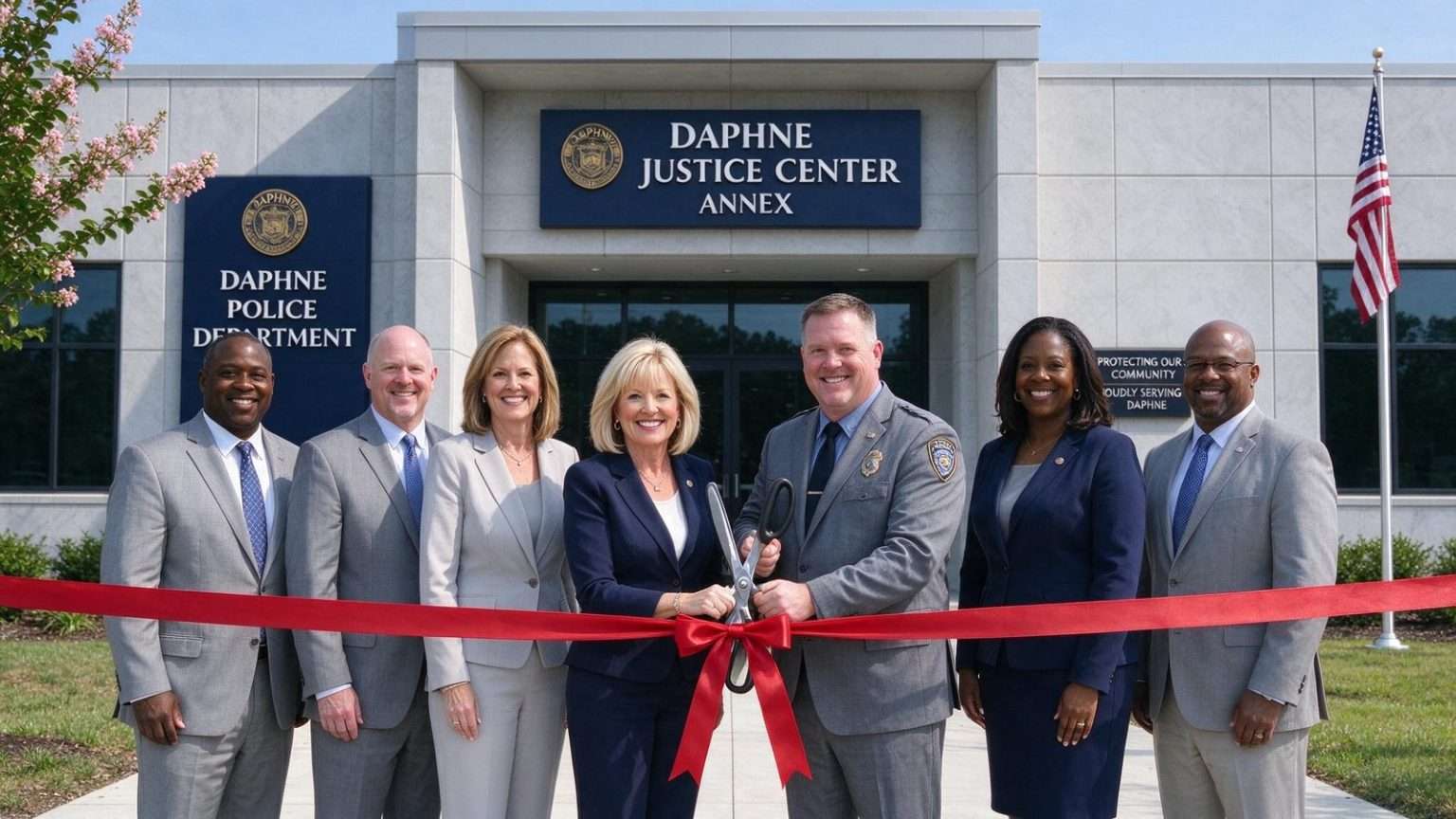 Illustration for the news story: Daphne Celebrates Opening of New Justice Center Annex With Ribbon-Cutting