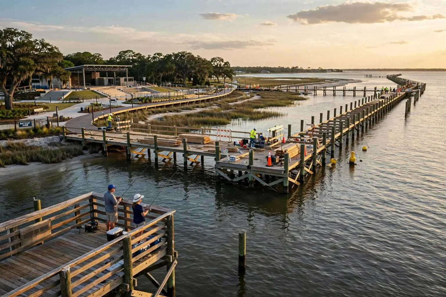 Illustration for the news story: Daphne Lands $5 Million GoMESA Grant for a New Bayfront Park Fishing Pier