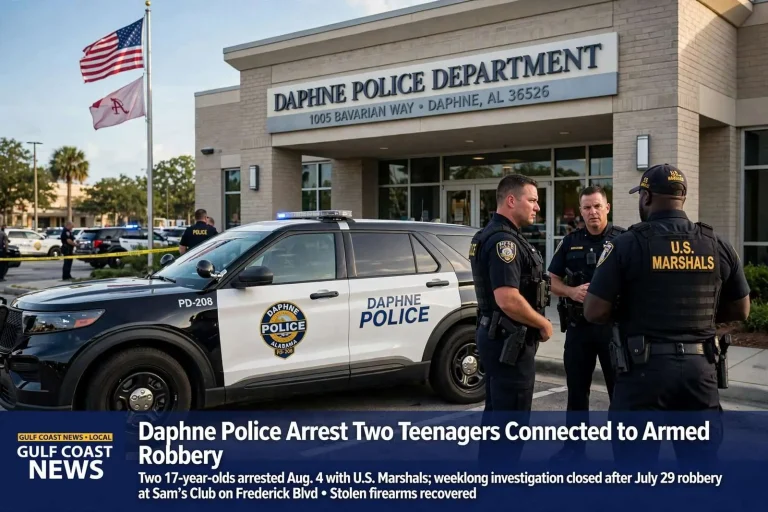 Illustration for the news story: Daphne Police Arrest Two Teenagers Connected to Armed Robbery