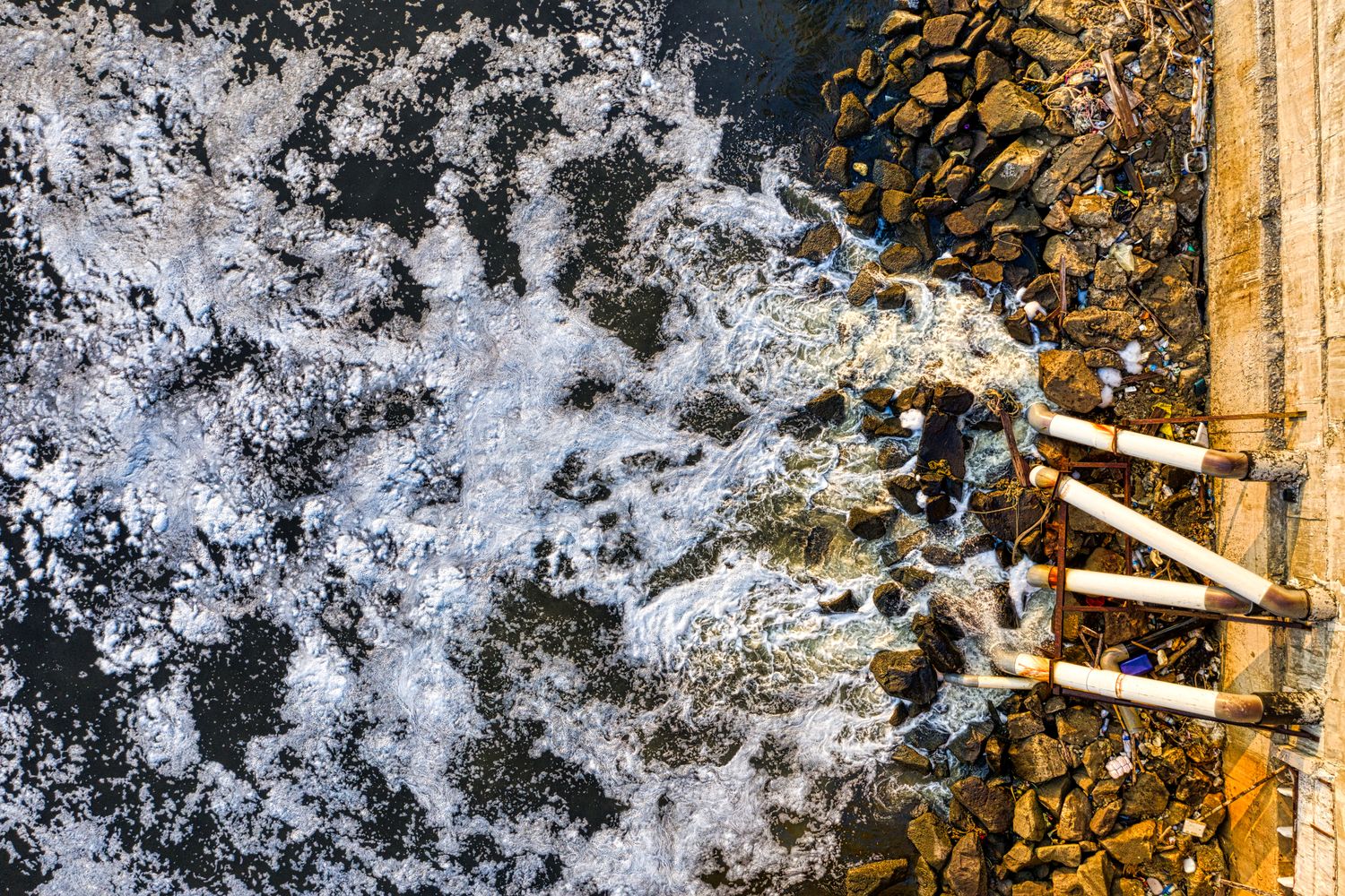 Discolored water discharging into Mobile Bay near the Eastern Shore