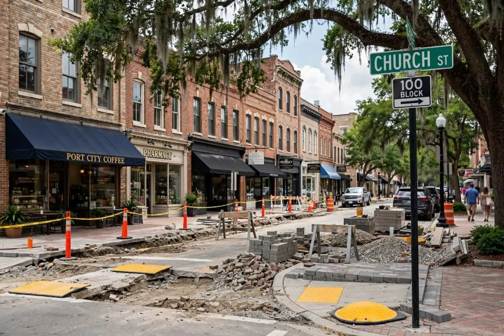 Illustration for the news story: Downtown Mobile Sidewalks in Line for a $1 Million Overhaul, Starting on Church Street