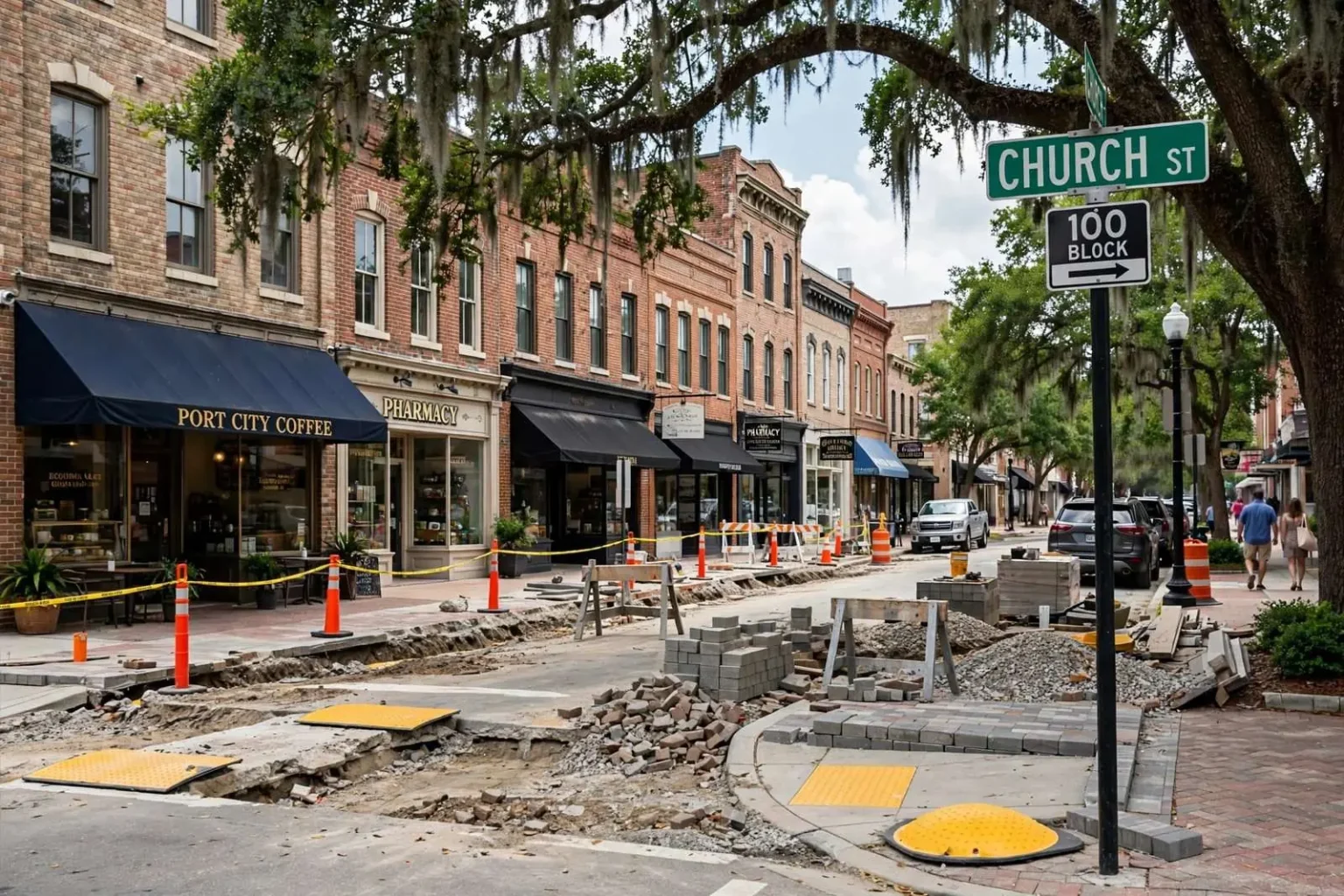 Illustration for the news story: Downtown Mobile Sidewalks in Line for a $1 Million Overhaul, Starting on Church Street