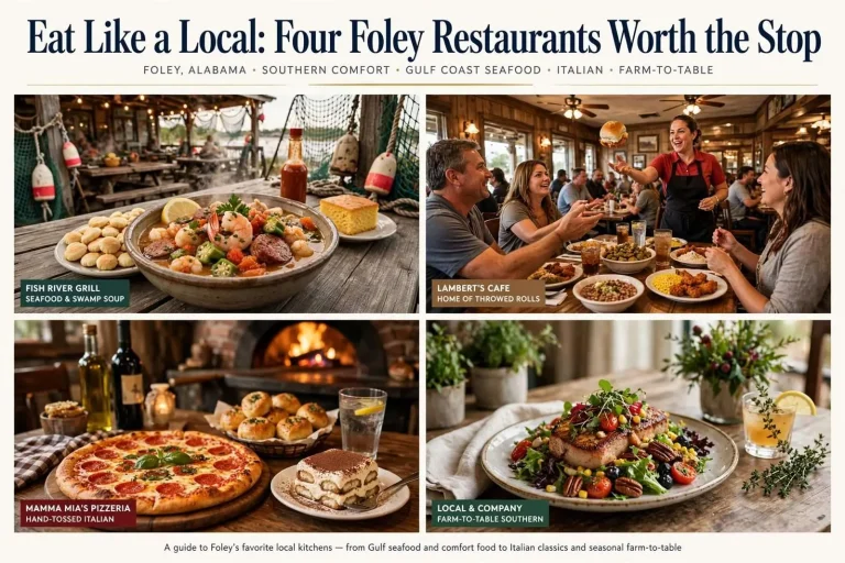Illustration for the news story: Eat Like a Local: Four Foley Restaurants Worth the Stop