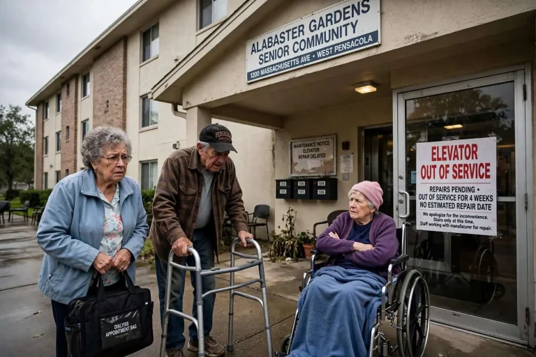 Illustration for the news story: Elevator Outage Leaves West Pensacola Senior Residents Stranded for Weeks