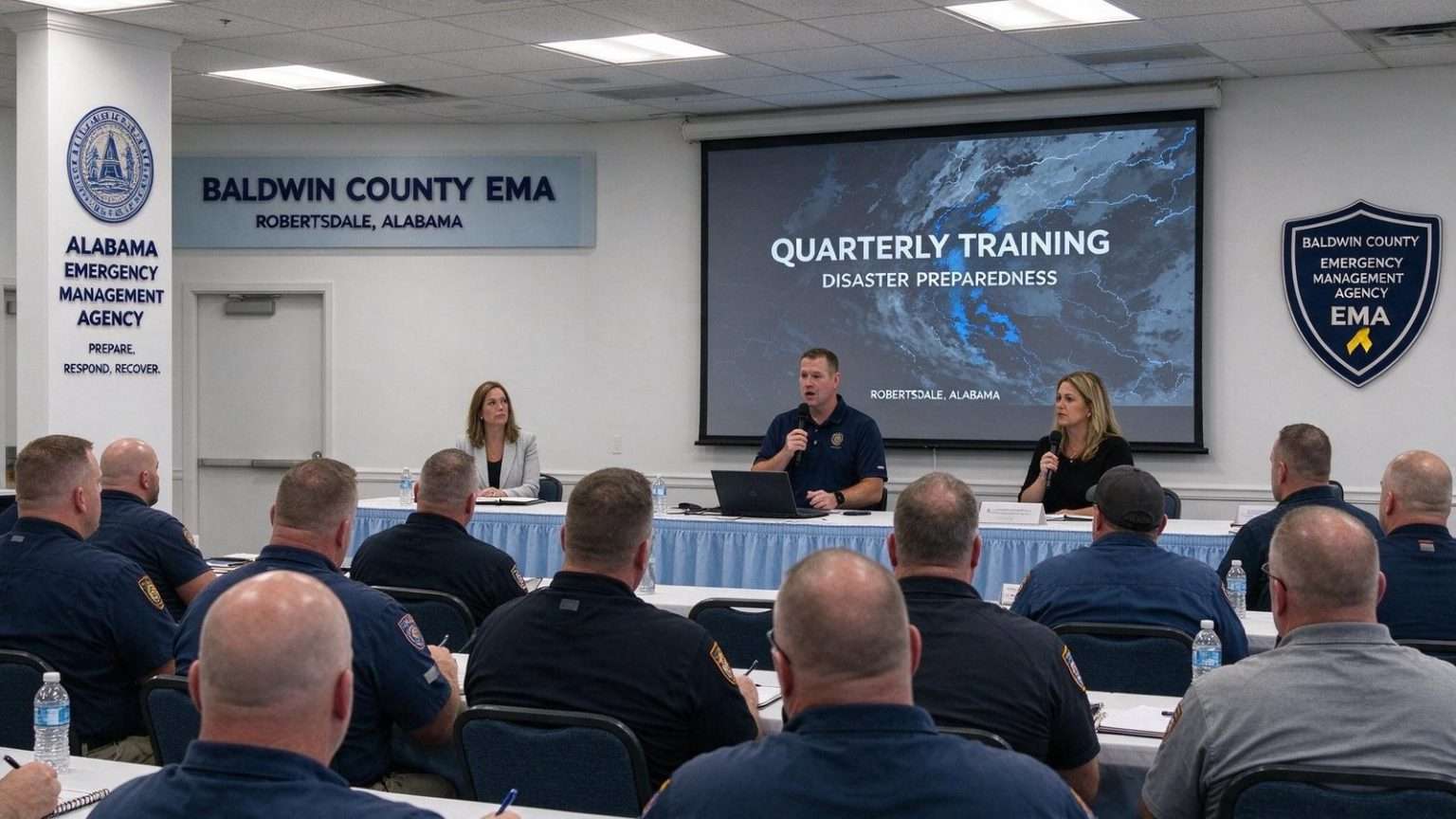 Illustration for the news story: Emergency Managers From Across South Alabama Meet in Robertsdale to Prepare for Disasters
