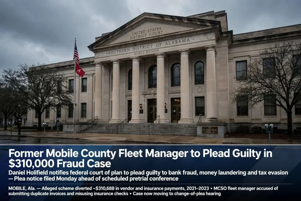 Illustration for the news story: Former Mobile County Fleet Manager to Plead Guilty in $310,000 Fraud Case